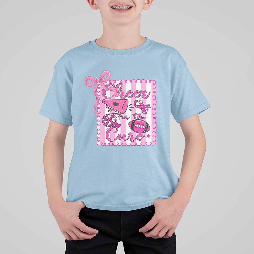 Cheer For The Cure T Shirt For Kid Breast Cancer Awareness Football Gift - Wonder Print Shop