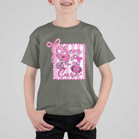 Cheer For The Cure T Shirt For Kid Breast Cancer Awareness Football Gift - Wonder Print Shop