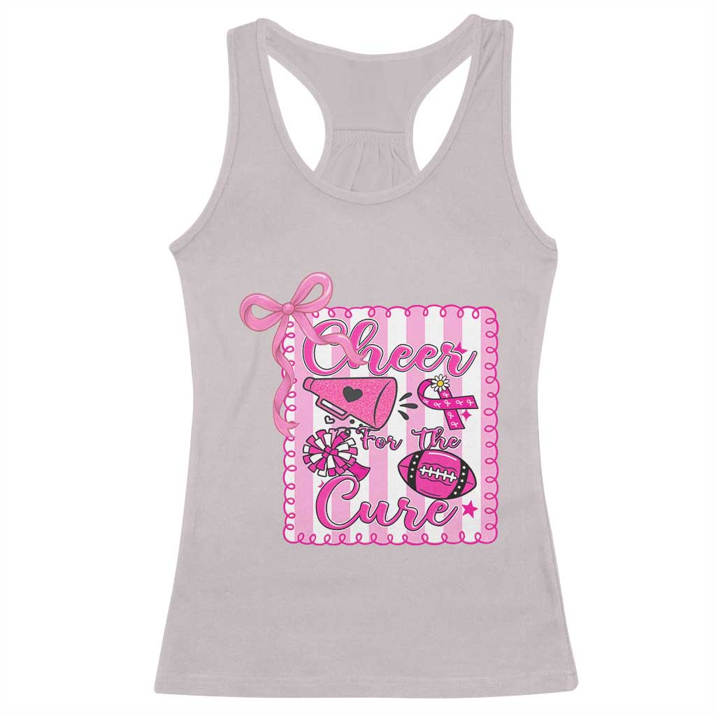 Cheer For The Cure Racerback Tank Top Breast Cancer Awareness Football Gift - Wonder Print Shop