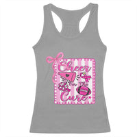 Cheer For The Cure Racerback Tank Top Breast Cancer Awareness Football Gift - Wonder Print Shop