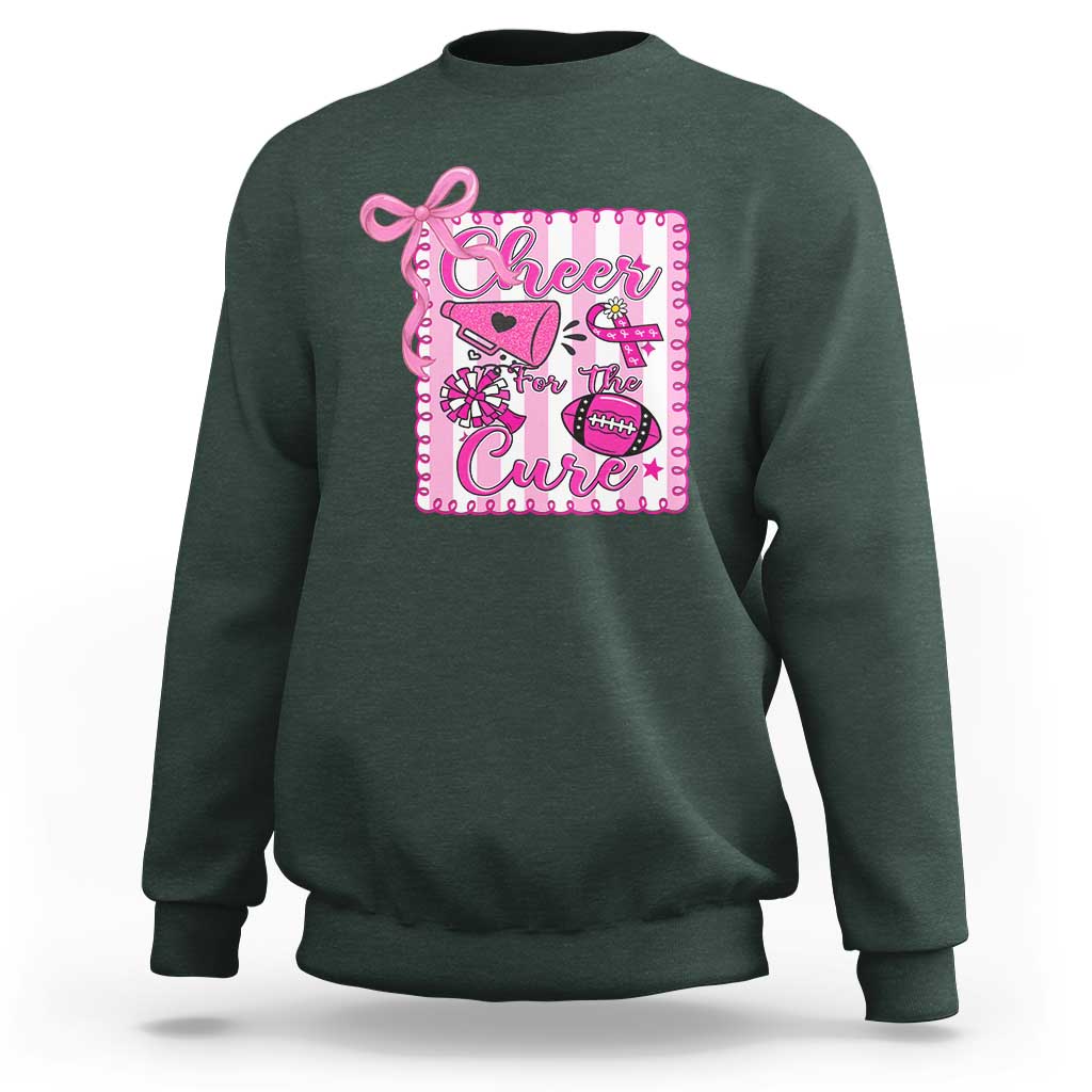 Cheer For The Cure Sweatshirt Breast Cancer Awareness Football Gift - Wonder Print Shop