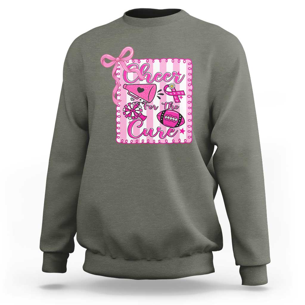 Cheer For The Cure Sweatshirt Breast Cancer Awareness Football Gift - Wonder Print Shop