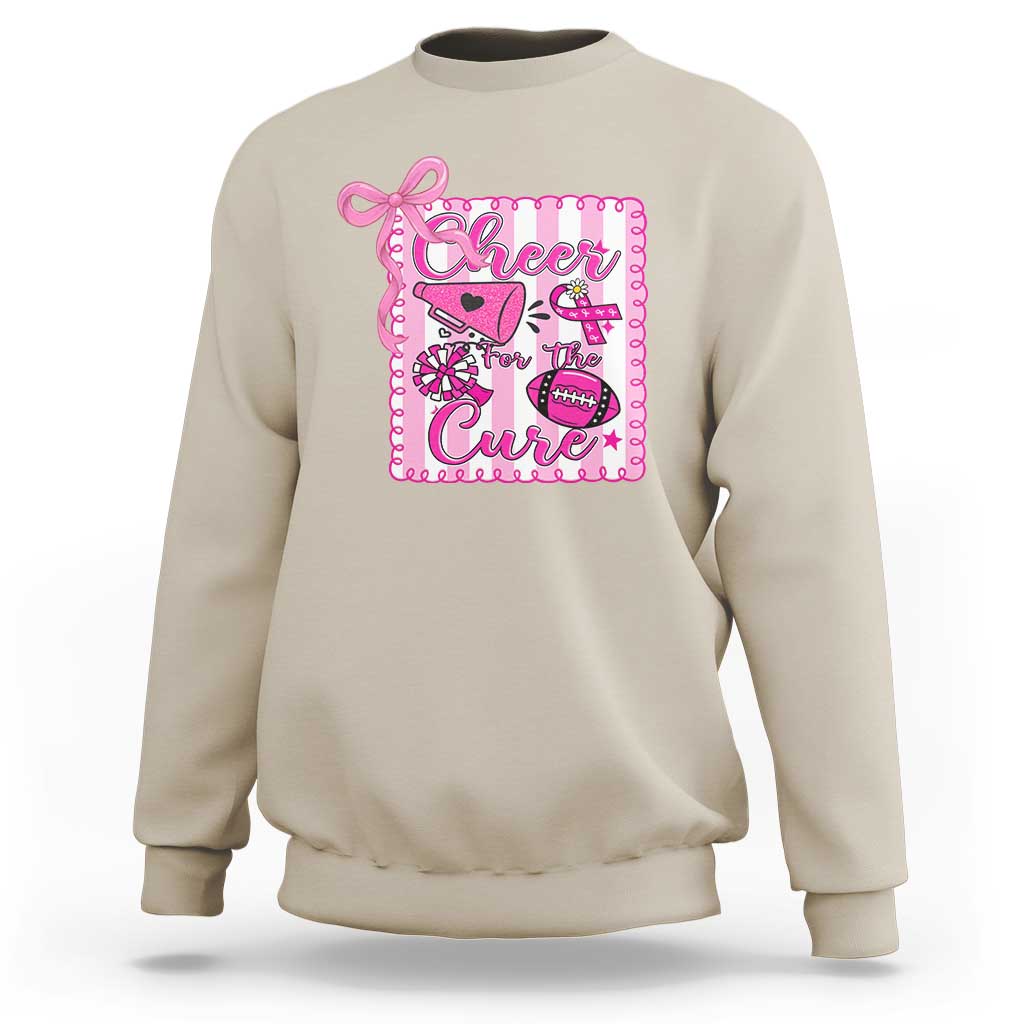 Cheer For The Cure Sweatshirt Breast Cancer Awareness Football Gift - Wonder Print Shop