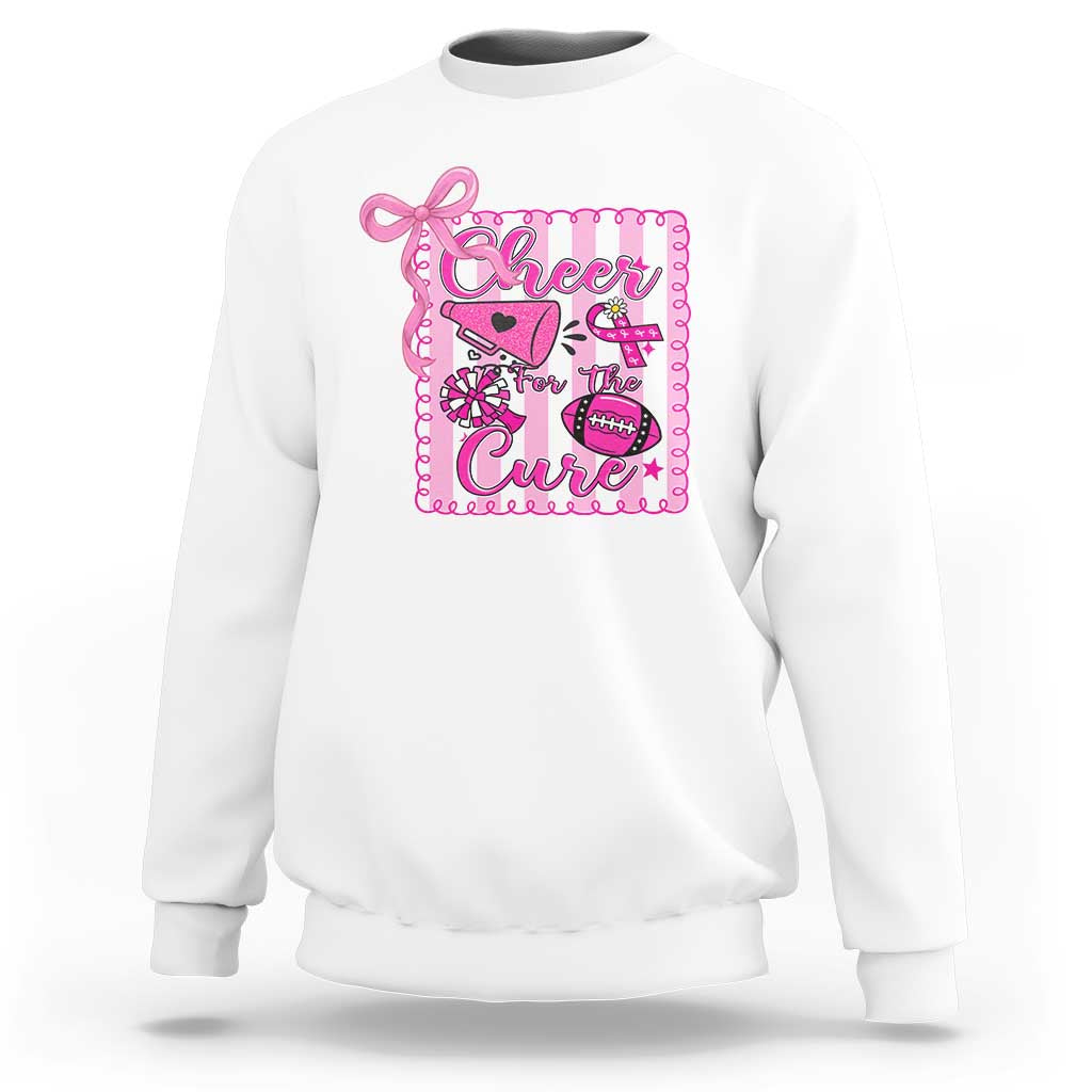 Cheer For The Cure Sweatshirt Breast Cancer Awareness Football Gift - Wonder Print Shop