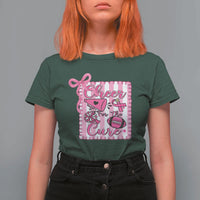 Cheer For The Cure T Shirt For Women Breast Cancer Awareness Football Gift - Wonder Print Shop