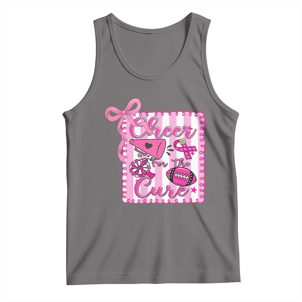 Cheer For The Cure Tank Top Breast Cancer Awareness Football Gift - Wonder Print Shop