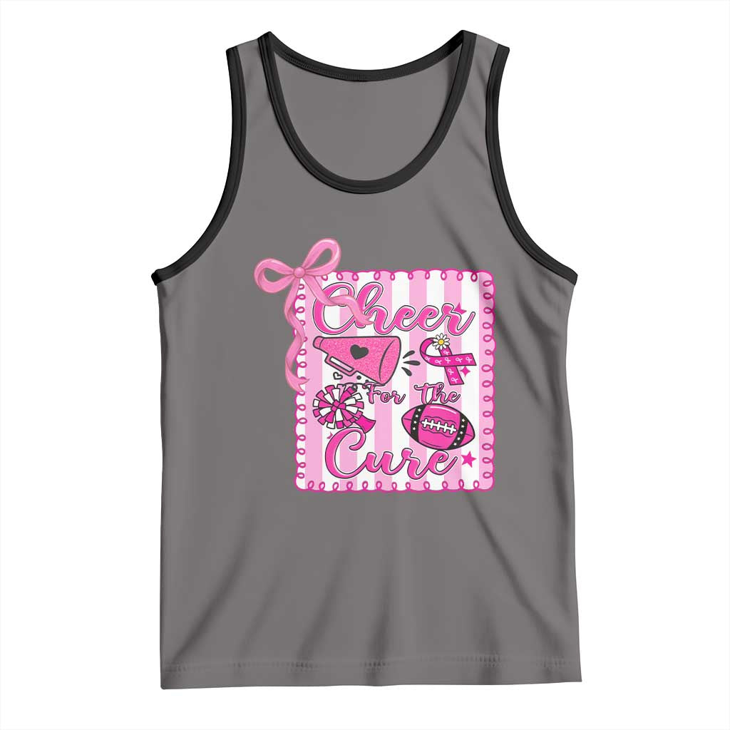 Cheer For The Cure Tank Top Breast Cancer Awareness Football Gift - Wonder Print Shop