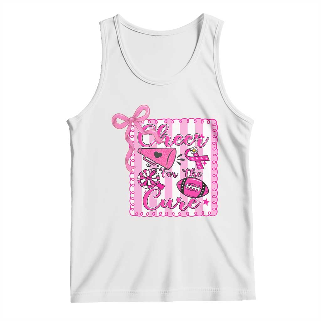 Cheer For The Cure Tank Top Breast Cancer Awareness Football Gift - Wonder Print Shop