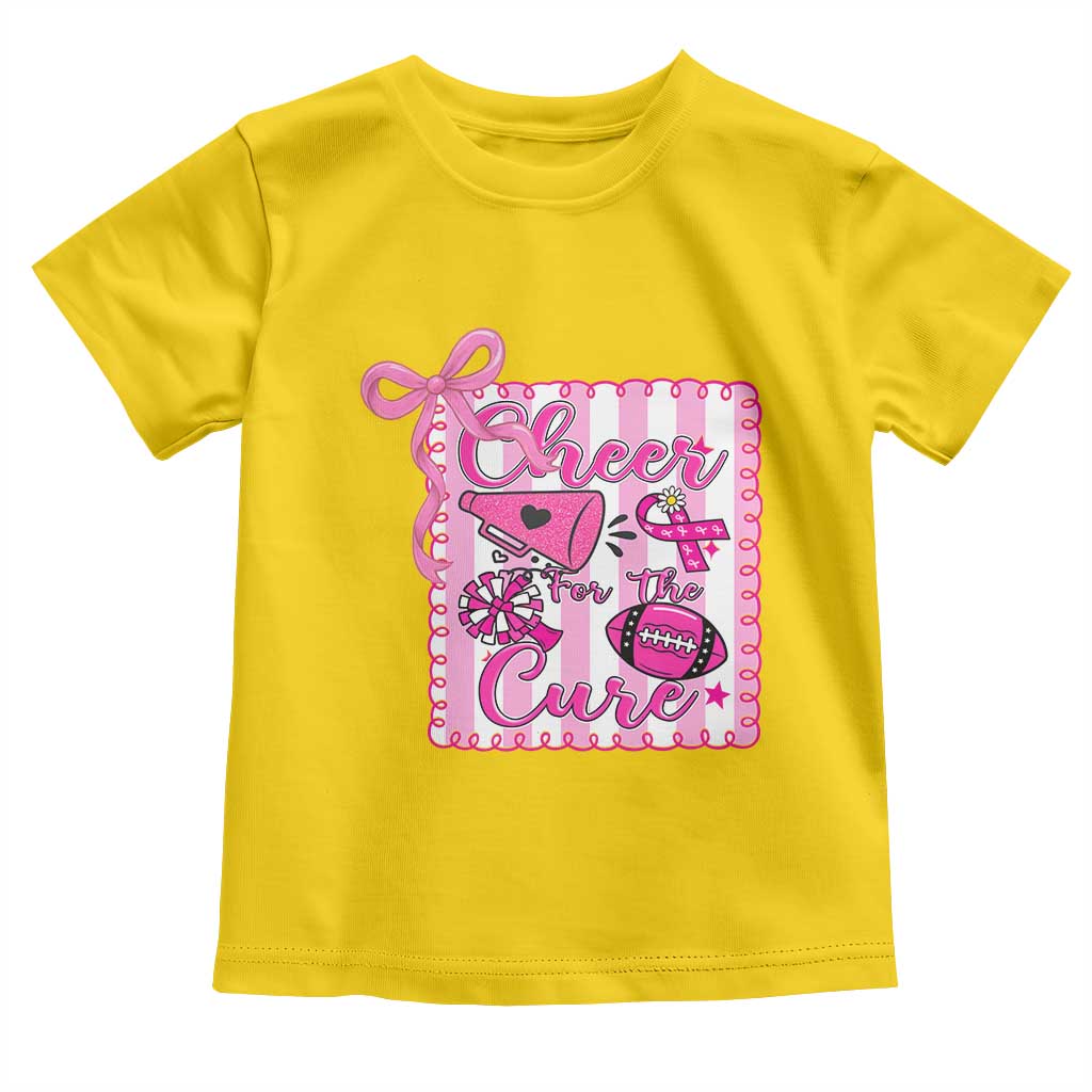 Cheer For The Cure Toddler T Shirt Breast Cancer Awareness Football Gift - Wonder Print Shop