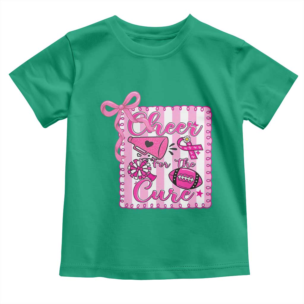 Cheer For The Cure Toddler T Shirt Breast Cancer Awareness Football Gift - Wonder Print Shop