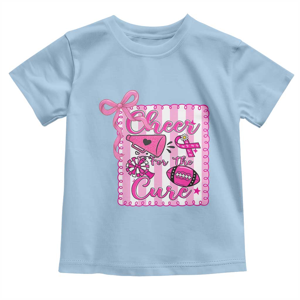 Cheer For The Cure Toddler T Shirt Breast Cancer Awareness Football Gift - Wonder Print Shop
