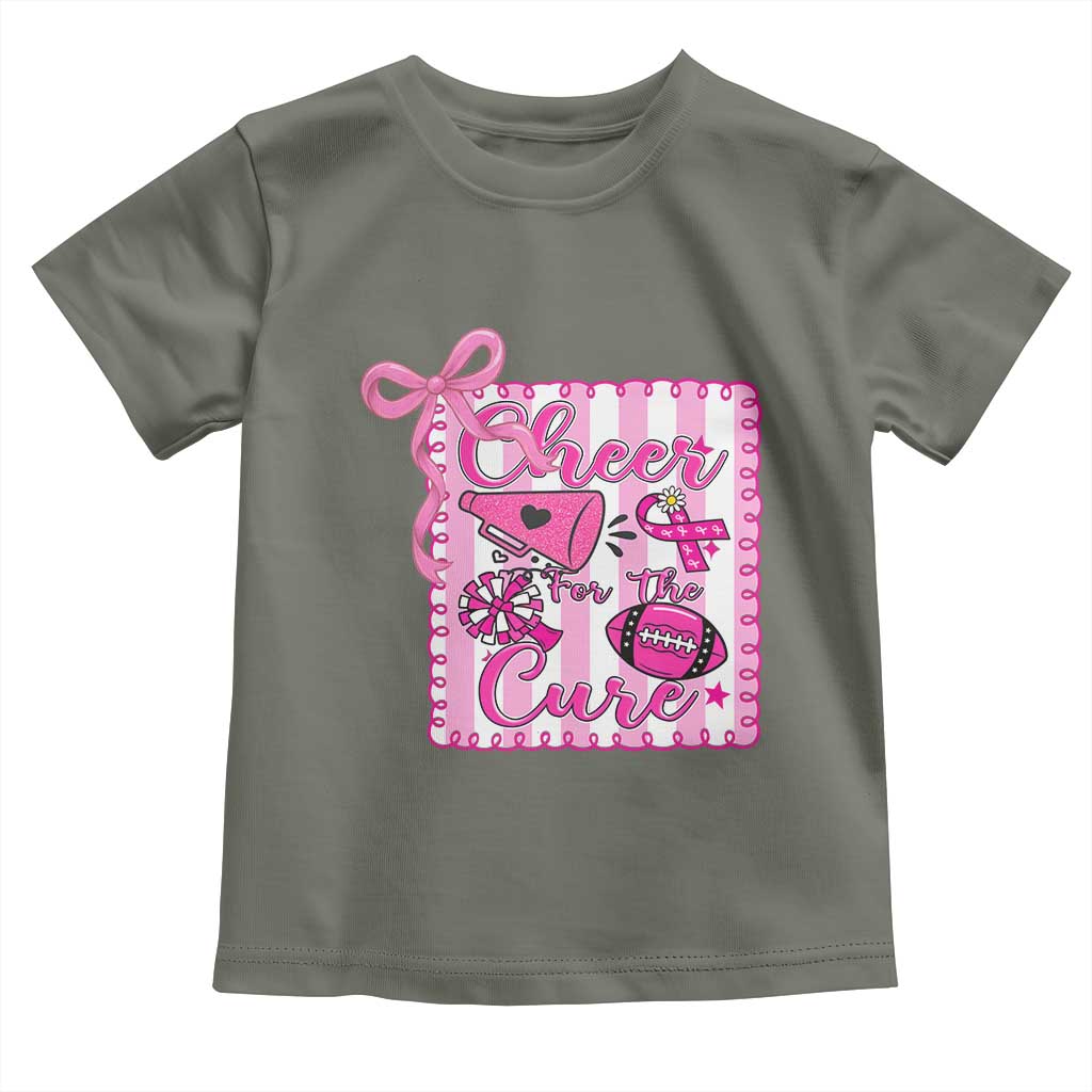 Cheer For The Cure Toddler T Shirt Breast Cancer Awareness Football Gift - Wonder Print Shop