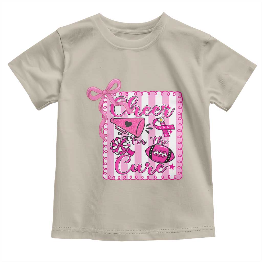 Cheer For The Cure Toddler T Shirt Breast Cancer Awareness Football Gift - Wonder Print Shop