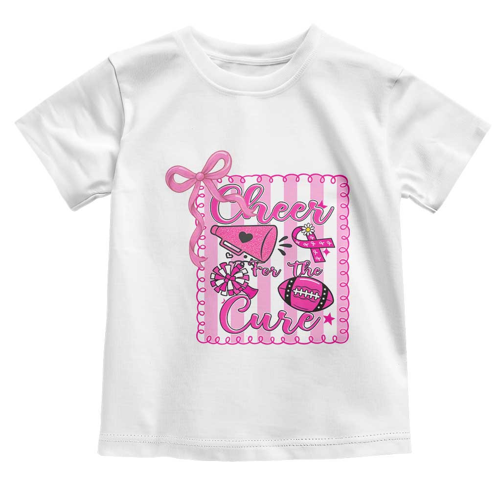 Cheer For The Cure Toddler T Shirt Breast Cancer Awareness Football Gift - Wonder Print Shop