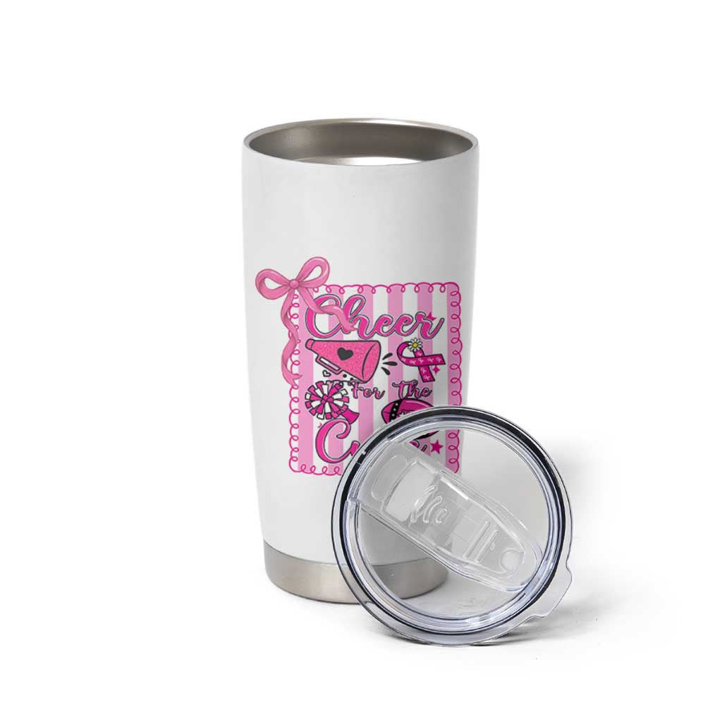 Cheer For The Cure Tumbler Cup Breast Cancer Awareness Football Gift