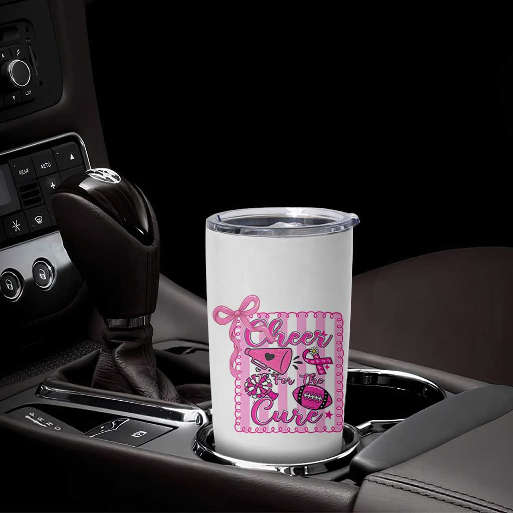 Cheer For The Cure Tumbler Cup Breast Cancer Awareness Football Gift