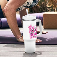 Cheer For The Cure Tumbler With Handle Breast Cancer Awareness Football Gift