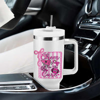 Cheer For The Cure Tumbler With Handle Breast Cancer Awareness Football Gift