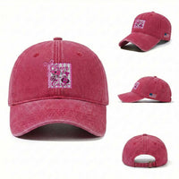 Cheer For The Cure Washed Cotton Baseball Cap Breast Cancer Awareness Football Gift
