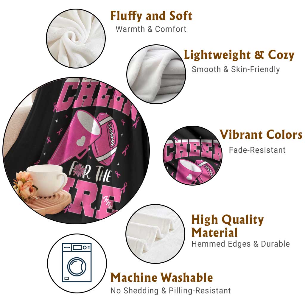 Breast Cancer Awareness Throw Blanket Funny Cheer For The Cure Gift - Wonder Print Shop