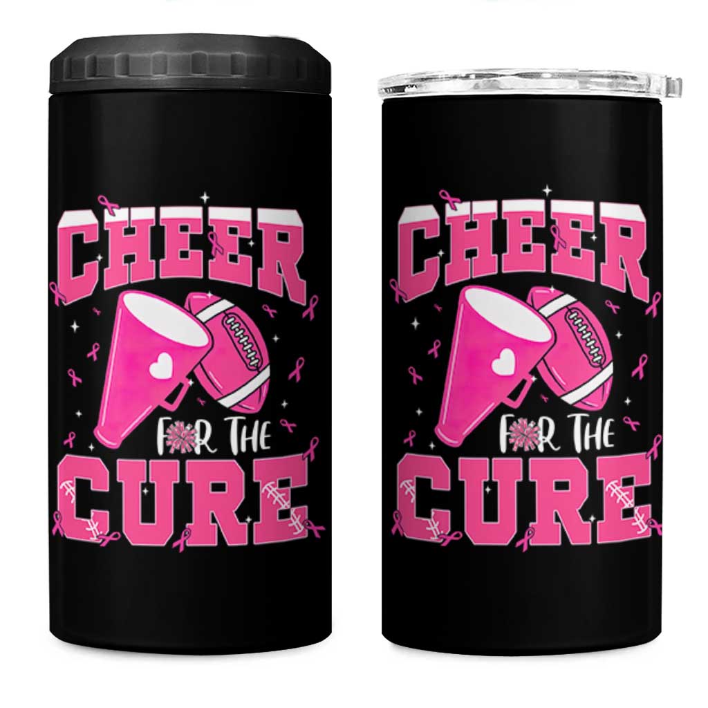 Breast Cancer Awareness 4 in 1 Can Cooler Tumbler Funny Cheer For The Cure Gift