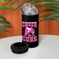 Breast Cancer Awareness 4 in 1 Can Cooler Tumbler Funny Cheer For The Cure Gift