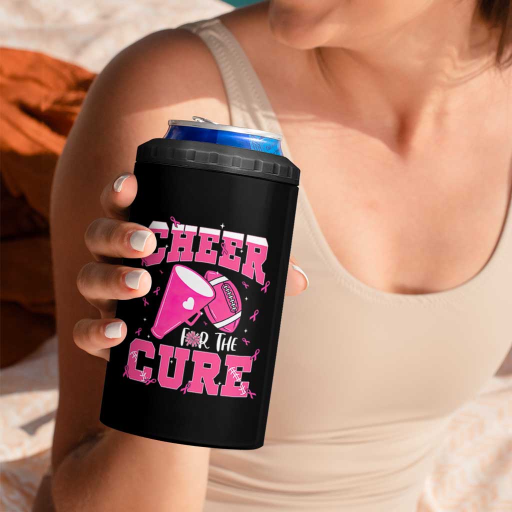 Breast Cancer Awareness 4 in 1 Can Cooler Tumbler Funny Cheer For The Cure Gift