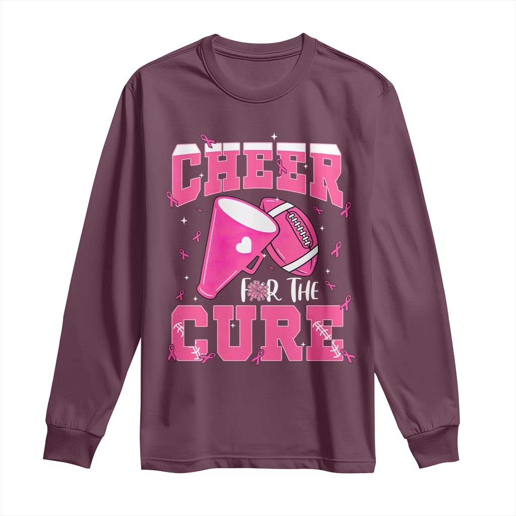 Breast Cancer Awareness Long Sleeve Shirt Funny Cheer For The Cure Gift - Wonder Print Shop