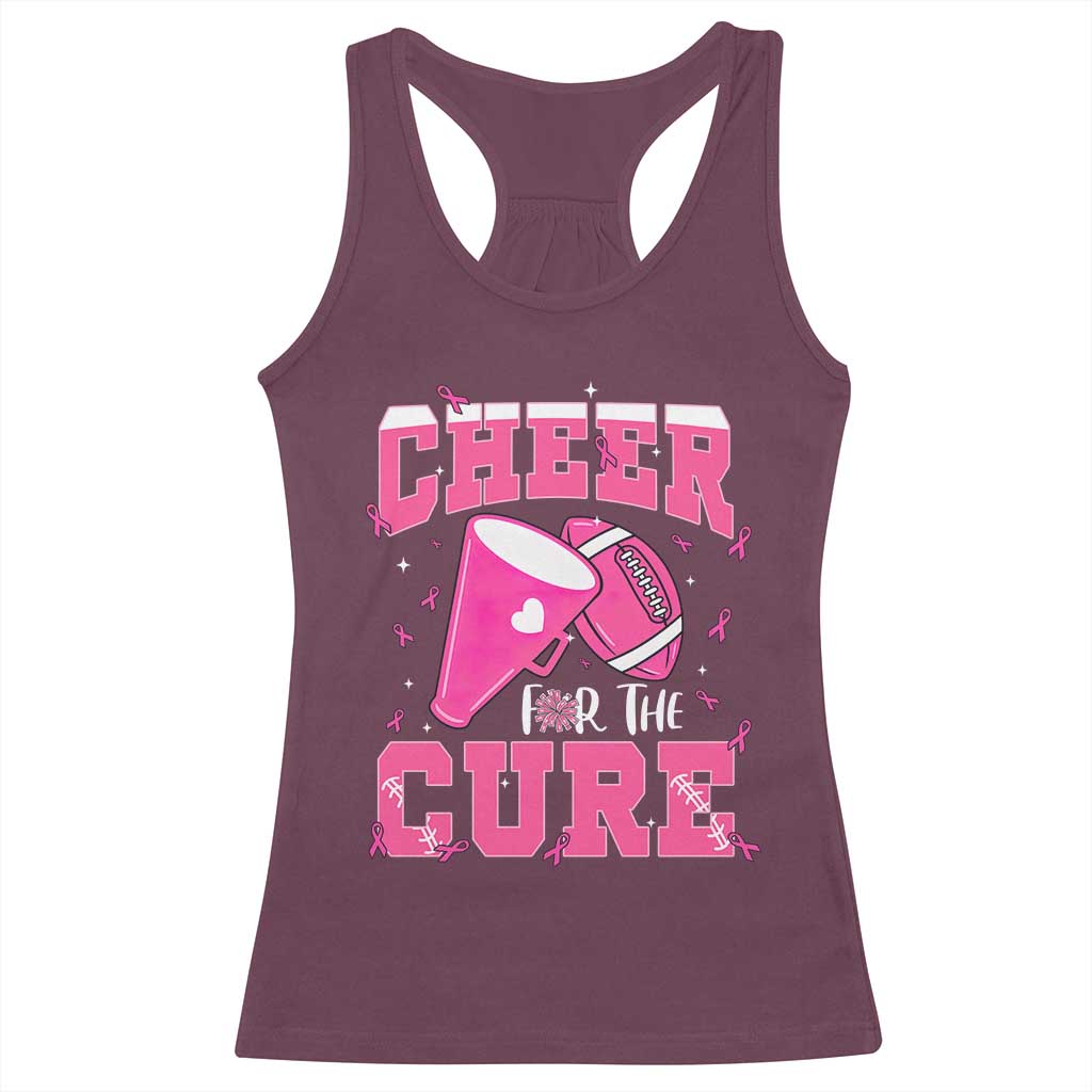Breast Cancer Awareness Racerback Tank Top Funny Cheer For The Cure Gift - Wonder Print Shop