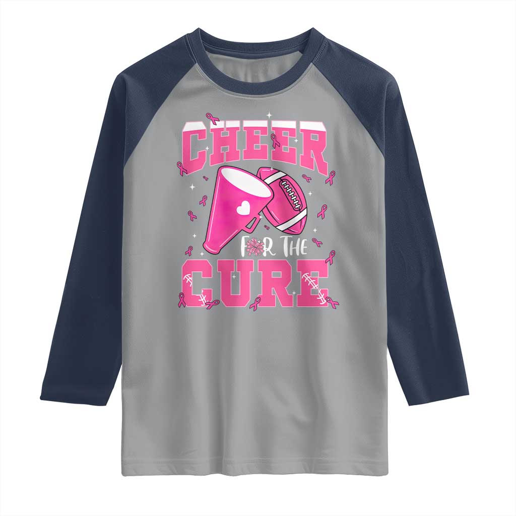 Breast Cancer Awareness Raglan Shirt Funny Cheer For The Cure Gift - Wonder Print Shop