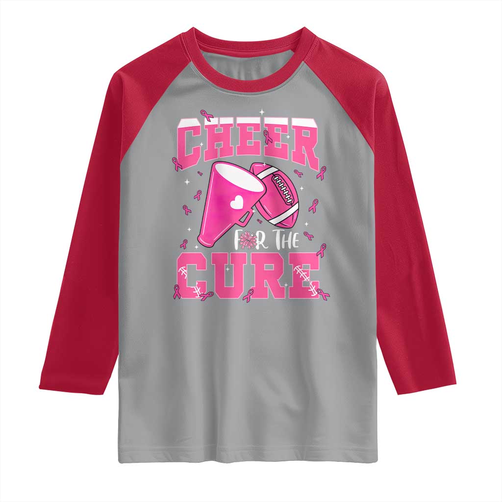 Breast Cancer Awareness Raglan Shirt Funny Cheer For The Cure Gift - Wonder Print Shop