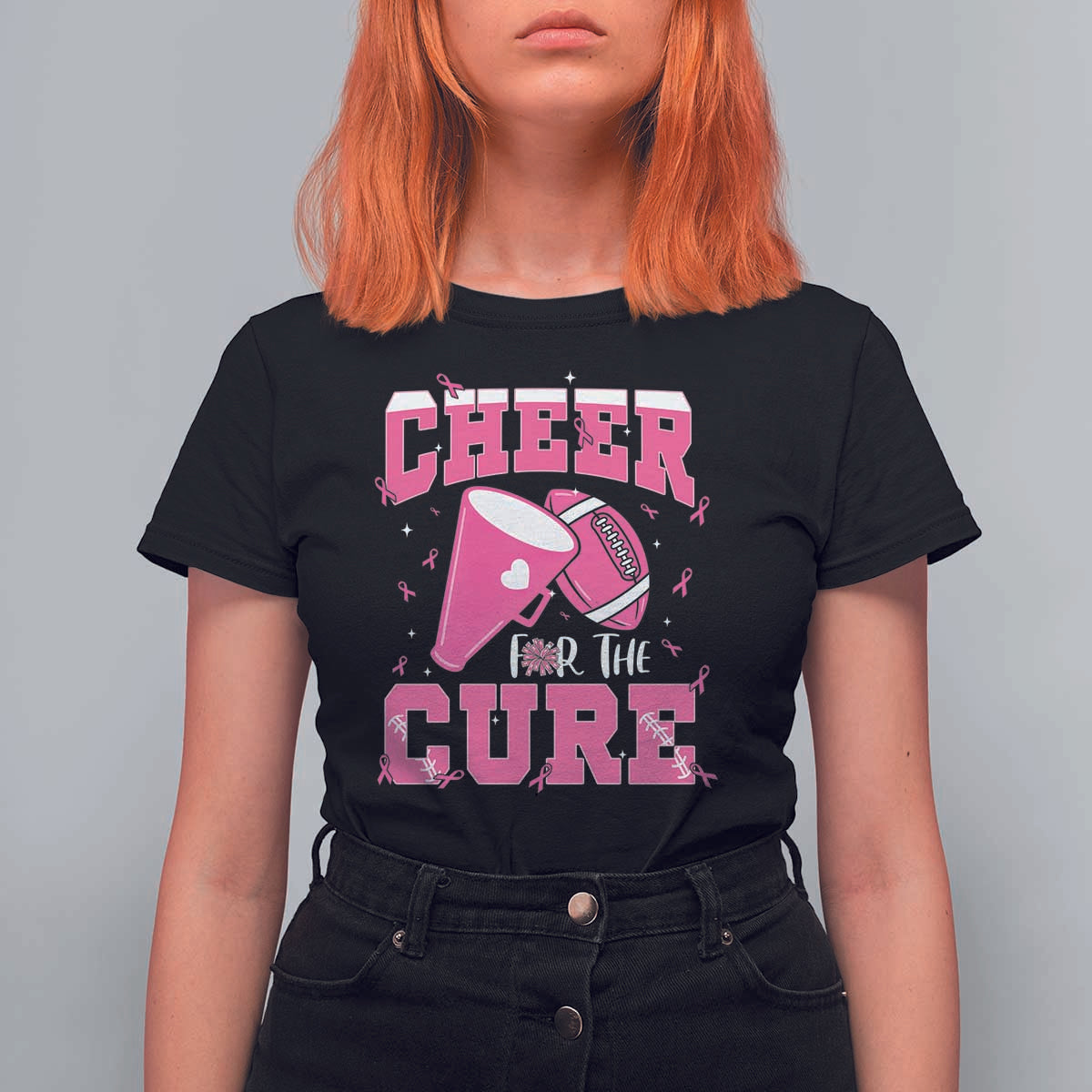 Breast Cancer Awareness T Shirt For Women Funny Cheer For The Cure Gift - Wonder Print Shop