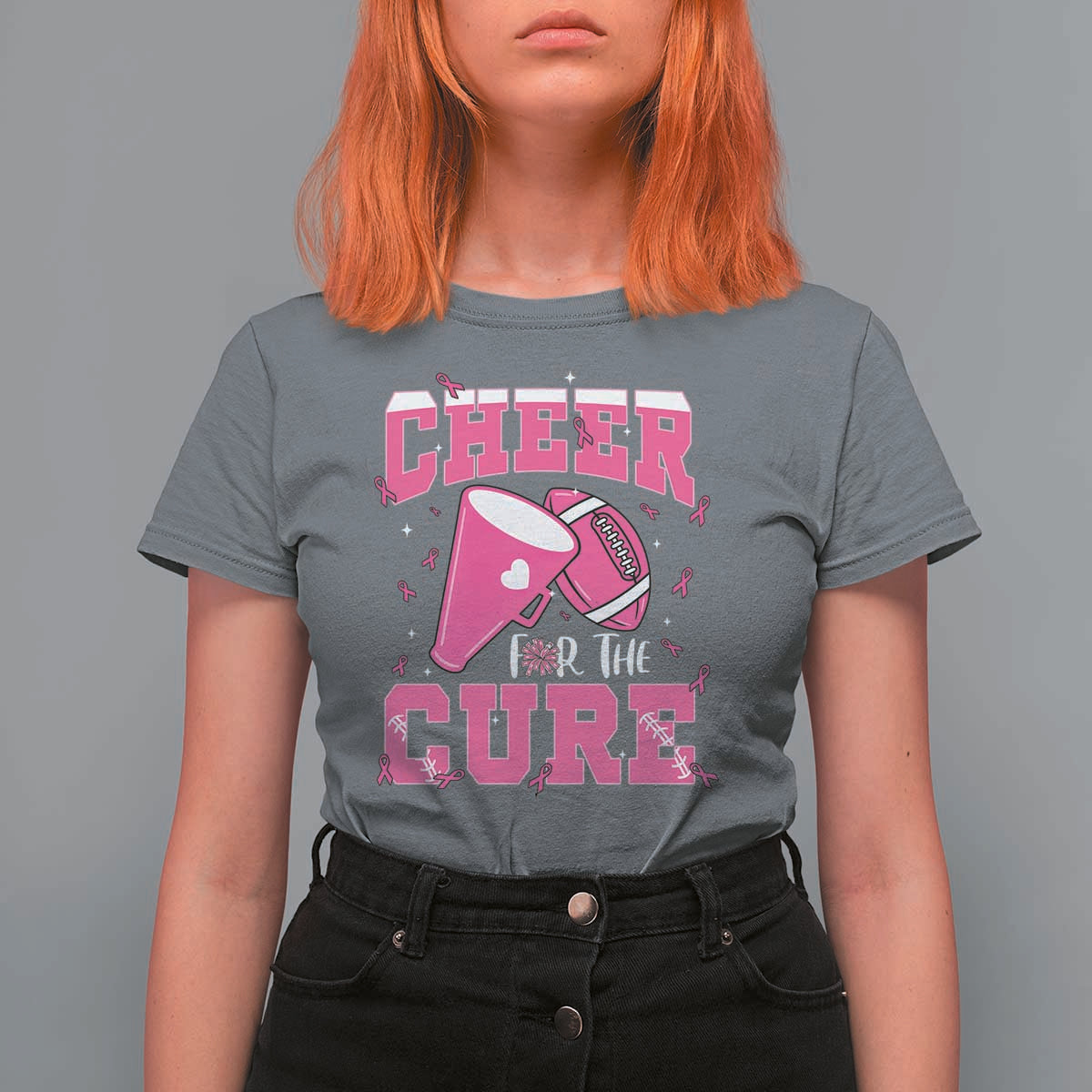Breast Cancer Awareness T Shirt For Women Funny Cheer For The Cure Gift - Wonder Print Shop
