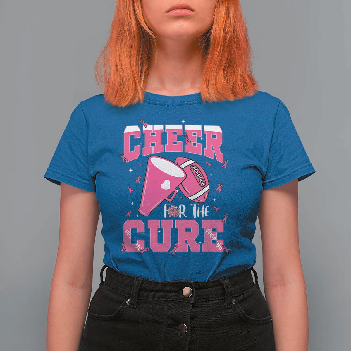 Breast Cancer Awareness T Shirt For Women Funny Cheer For The Cure Gift - Wonder Print Shop