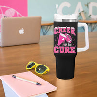 Breast Cancer Awareness Tumbler With Handle Funny Cheer For The Cure Gift