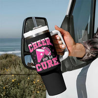 Breast Cancer Awareness Tumbler With Handle Funny Cheer For The Cure Gift