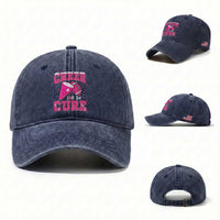 Breast Cancer Awareness Washed Cotton Baseball Cap Funny Cheer For The Cure Gift