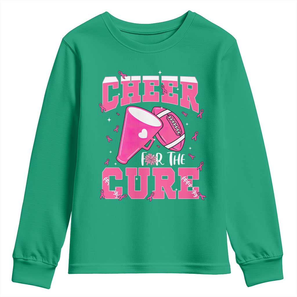 Breast Cancer Awareness Youth Sweatshirt Funny Cheer For The Cure Gift - Wonder Print Shop