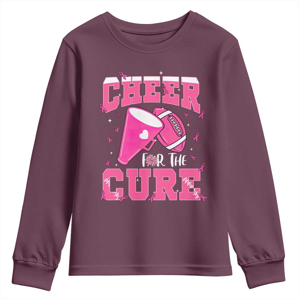 Breast Cancer Awareness Youth Sweatshirt Funny Cheer For The Cure Gift - Wonder Print Shop