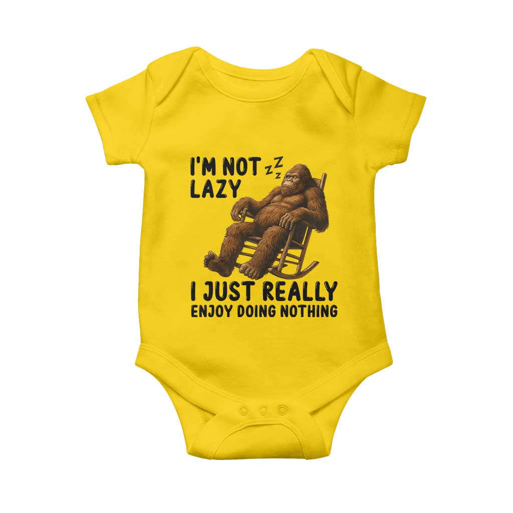 Funny Bigfoot Baby Onesie I Am Not Lazy I Just Really Enjoy Doing Nothing - Wonder Print Shop