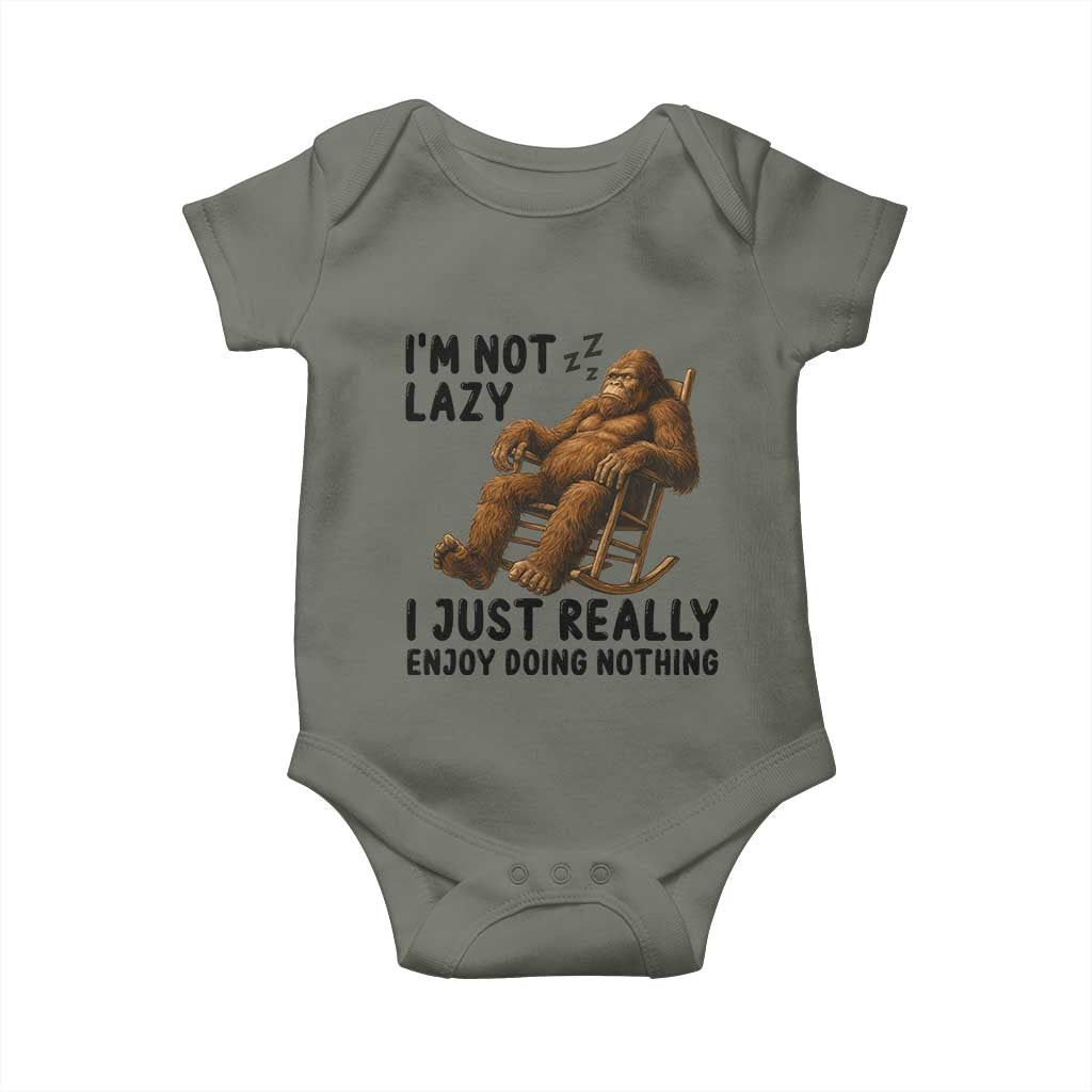 Funny Bigfoot Baby Onesie I Am Not Lazy I Just Really Enjoy Doing Nothing - Wonder Print Shop