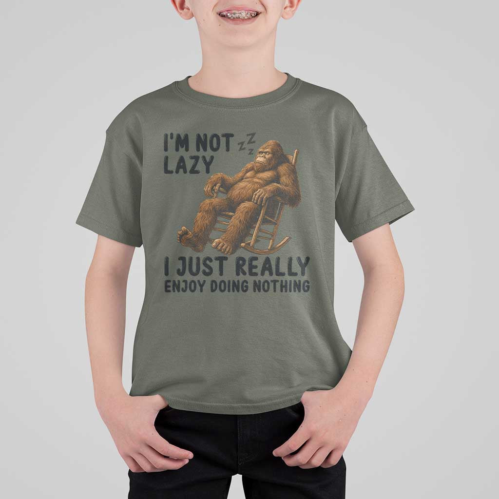 Funny Bigfoot T Shirt For Kid I Am Not Lazy I Just Really Enjoy Doing Nothing - Wonder Print Shop