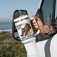 Funny Bigfoot Tumbler With Handle I Am Not Lazy I Just Really Enjoy Doing Nothing