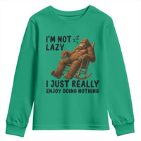 Funny Bigfoot Youth Sweatshirt I Am Not Lazy I Just Really Enjoy Doing Nothing - Wonder Print Shop