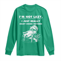 Lazy Raccoon Long Sleeve Shirt Funny I Am Not Lazy I Just Really Enjoy Doing Nothing - Wonder Print Shop