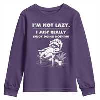 Lazy Raccoon Youth Sweatshirt Funny I Am Not Lazy I Just Really Enjoy Doing Nothing - Wonder Print Shop
