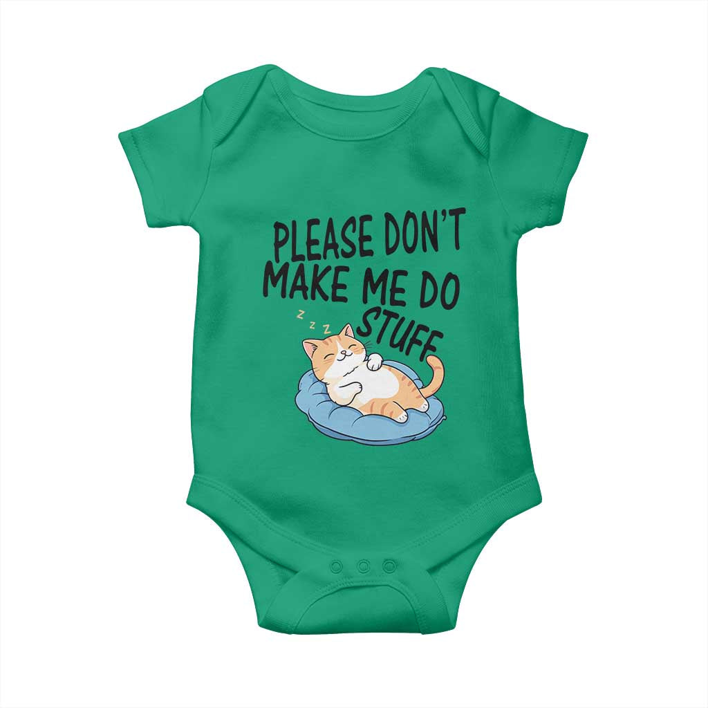 Funny Cat Lover Baby Onesie Please Do Not Make Me Do Stuff - Wonder Print Shop