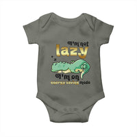 Funny Dinosaur Lover Baby Onesie I Am Not Lazy I Am On Energy Saving Mode - Wonder Print Shop