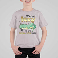 Funny Dinosaur Lover T Shirt For Kid I Am Not Lazy I Am On Energy Saving Mode - Wonder Print Shop