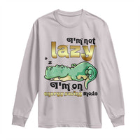 Funny Dinosaur Lover Long Sleeve Shirt I Am Not Lazy I Am On Energy Saving Mode - Wonder Print Shop